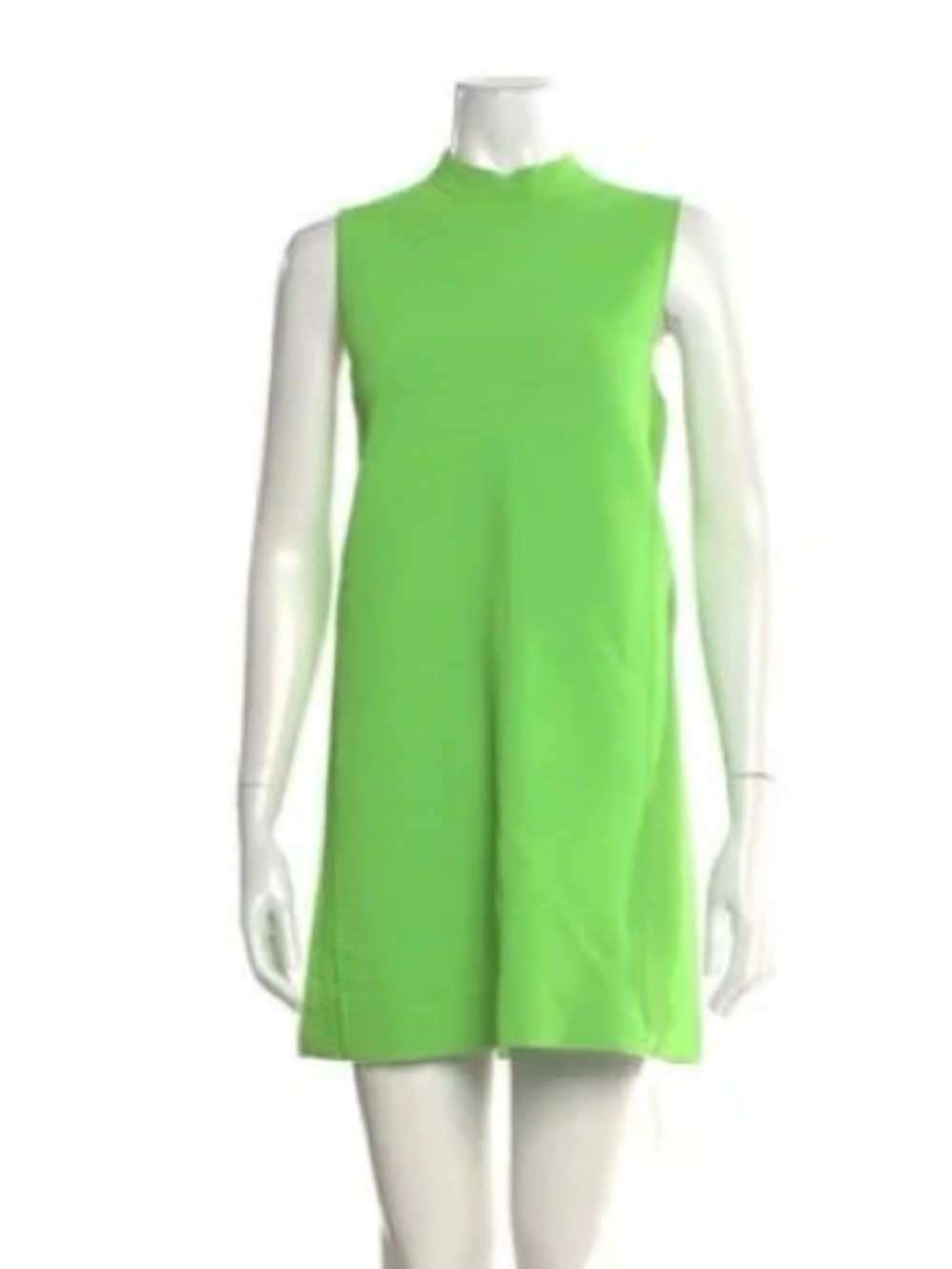 Ralph Lauren Purple Label Neon Lime Sleeveless Ribbed Mini